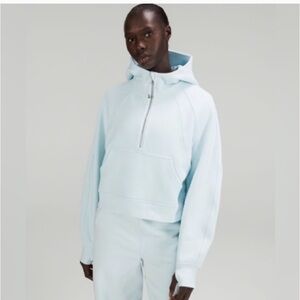 Lululemon Powder Blue Scuba Oversized Half Zip Hoodie size XL XXL